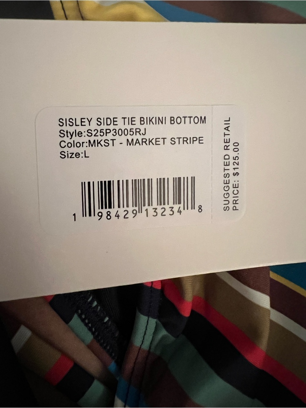 Staud Sisley Side Tie Bikini Bottom, Market Stripe, Large, MSRP $125 - Picture 6 of 6